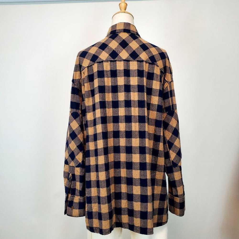 ZARA Zara (L) Black Brown Check Pattern Long Slee… - image 4