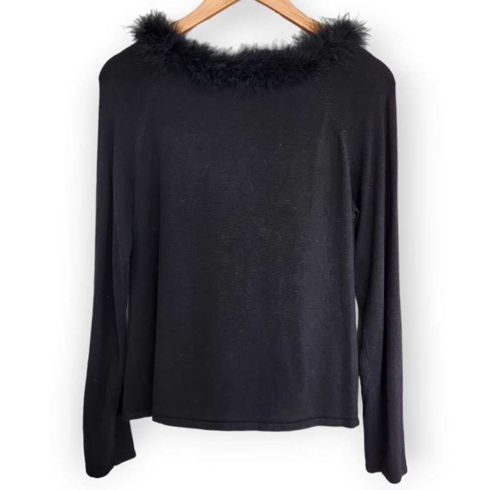 Vintage Nina Leonard Black Long Sleeve Faux Fur N… - image 5