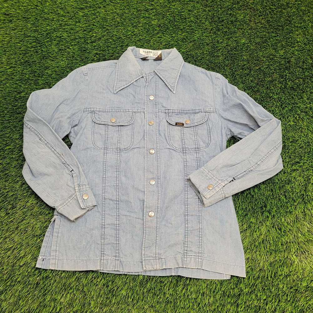 Lee Vintage 80s LEE Denim Button Shirt Jacket Med… - image 1