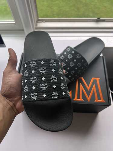 MCM Black monogram MCM Slides