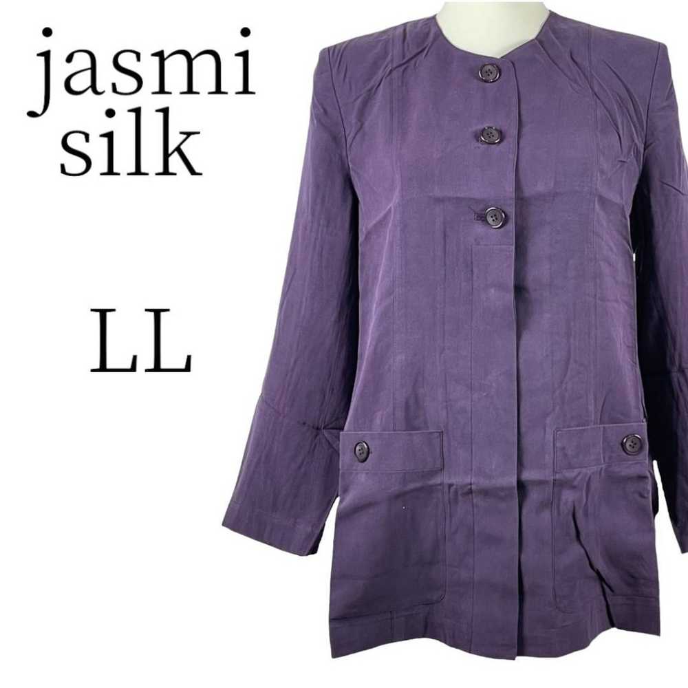 Jasmi silk 100% purple shirt/blouse LL - image 1