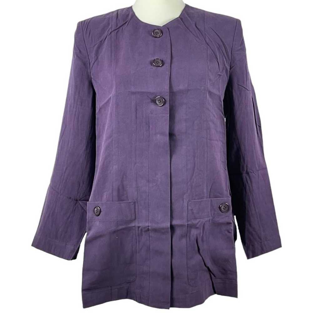 Jasmi silk 100% purple shirt/blouse LL - image 2