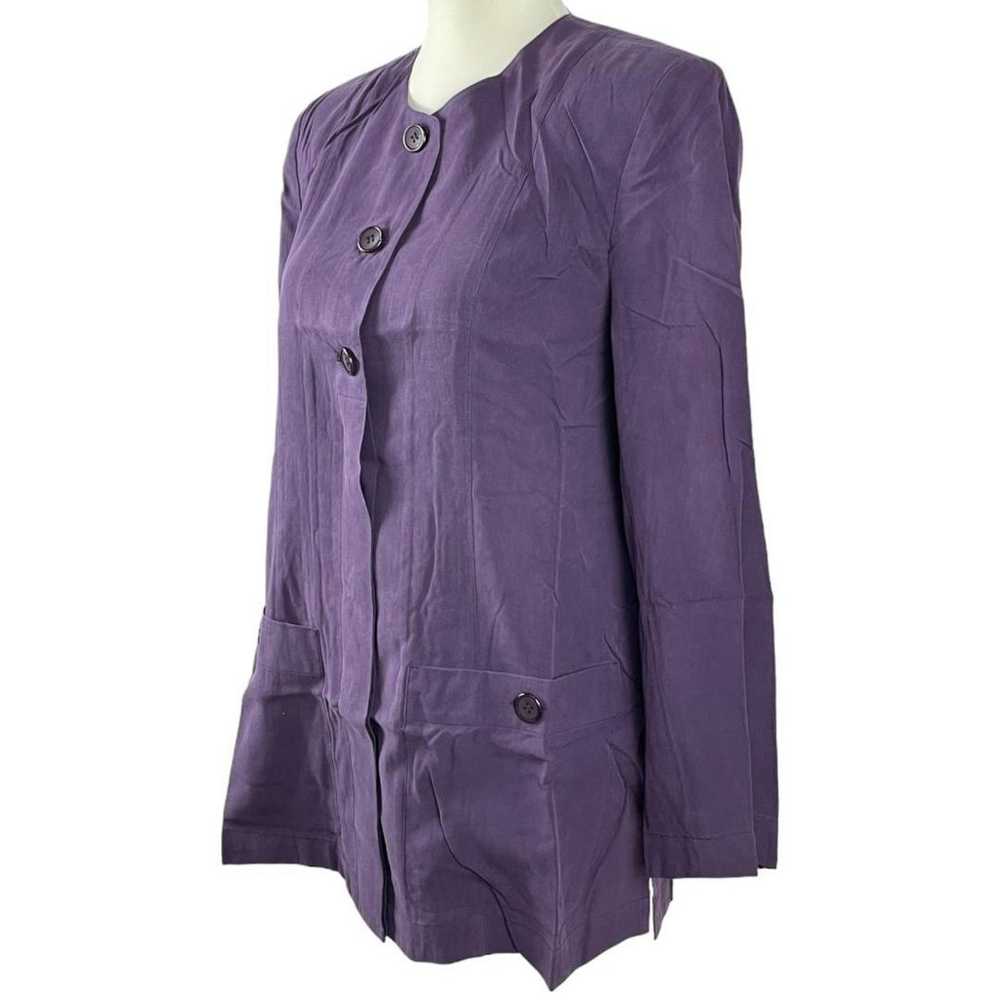 Jasmi silk 100% purple shirt/blouse LL - image 5