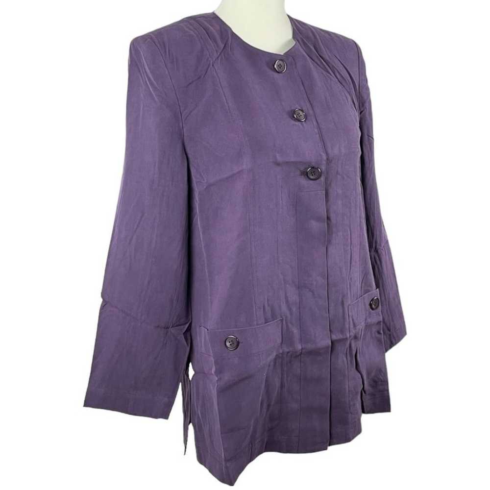 Jasmi silk 100% purple shirt/blouse LL - image 6