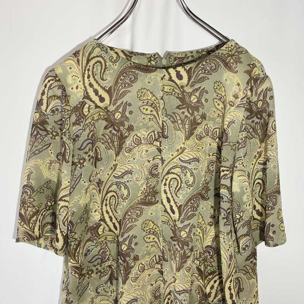 Vintage shirt, half sleeves, paisley pattern, kha… - image 3