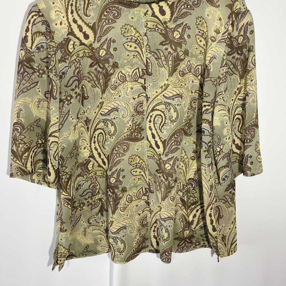 Vintage shirt, half sleeves, paisley pattern, kha… - image 4