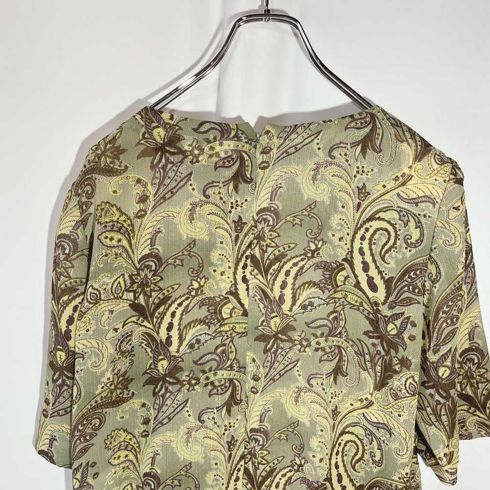 Vintage shirt, half sleeves, paisley pattern, kha… - image 7