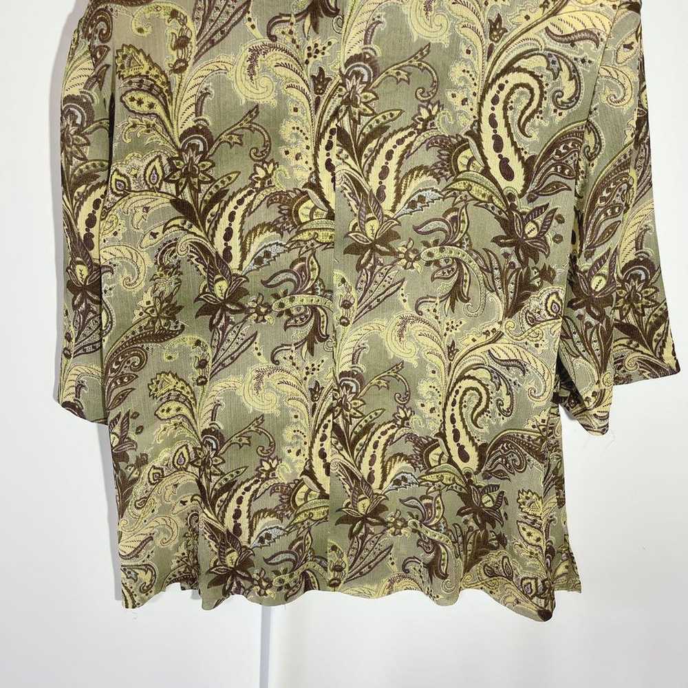 Vintage shirt, half sleeves, paisley pattern, kha… - image 8