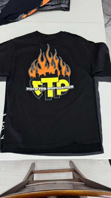 Fuck The Population FTP - city on fire tee