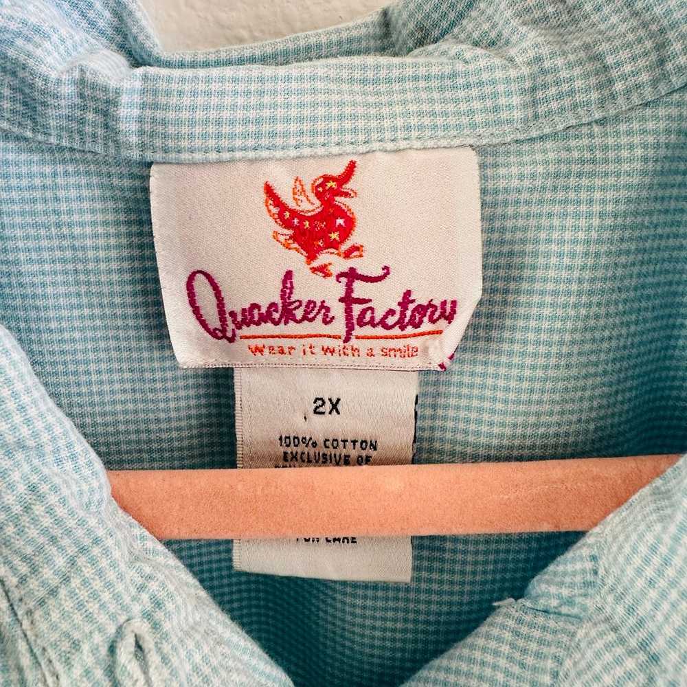 Quacker Factory Light Blue Gingham Winter Embroid… - image 4