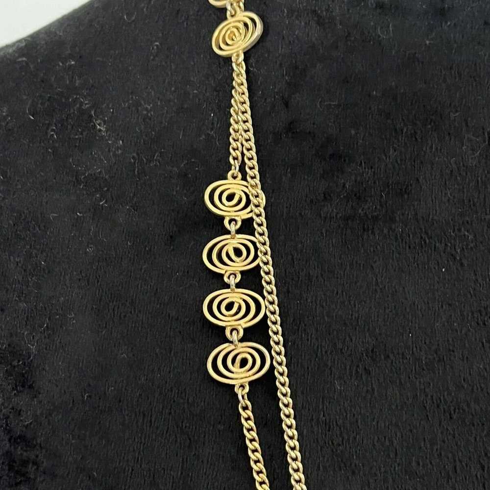 Vintage Gold Tone Chain Necklace 1970s Womens fas… - image 2