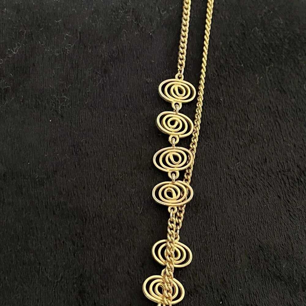 Vintage Gold Tone Chain Necklace 1970s Womens fas… - image 3