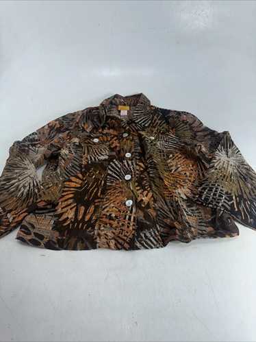 Ruby Rd Semi Sheer Multicolor (fall) Button Front… - image 1