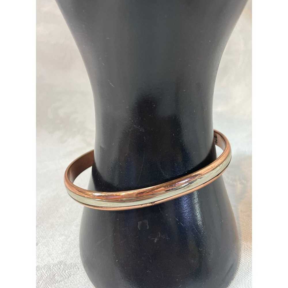 Vintage Sergio Lub Copper & Silver Tone Cuff Brac… - image 2