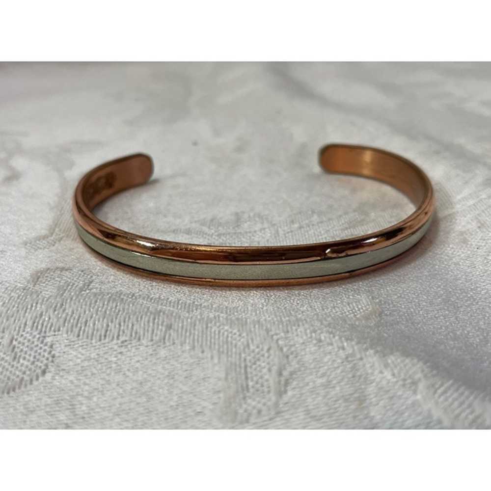 Vintage Sergio Lub Copper & Silver Tone Cuff Brac… - image 3