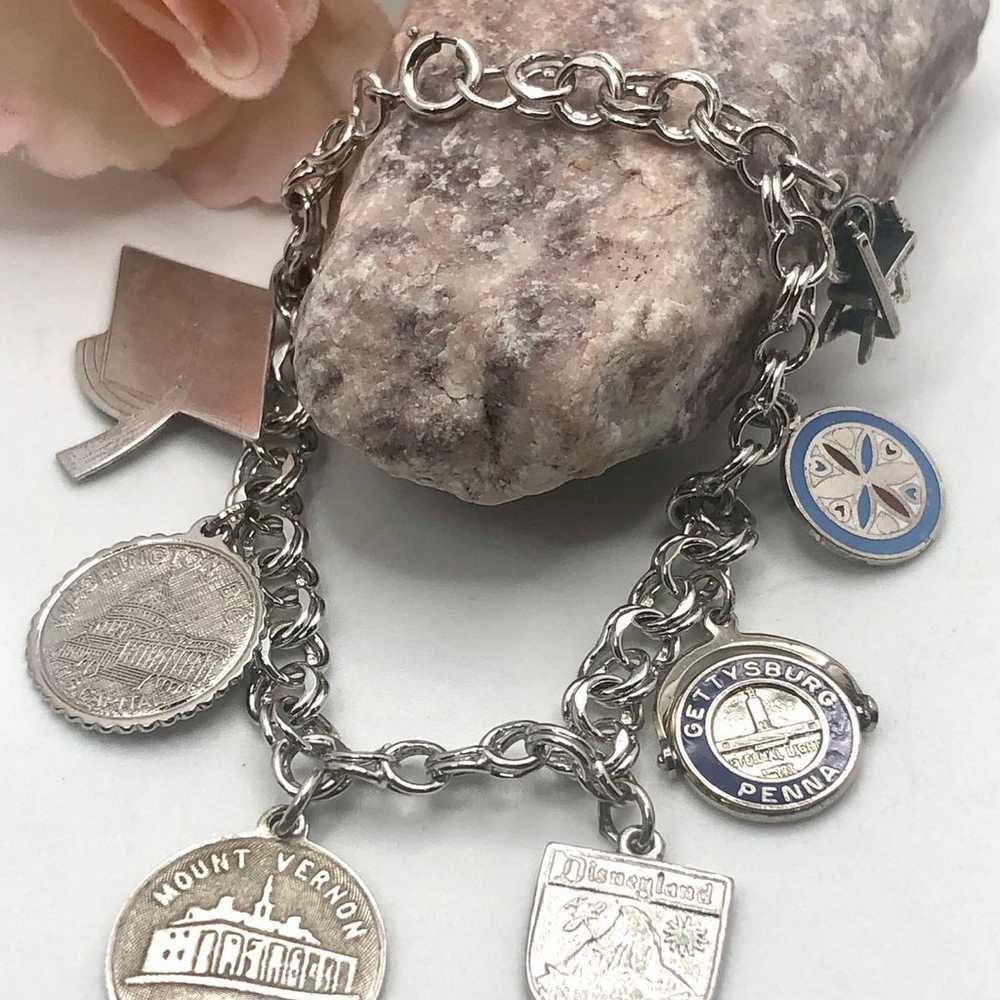 Vintage Sterling Silver Multi Charm Bracelet - image 1