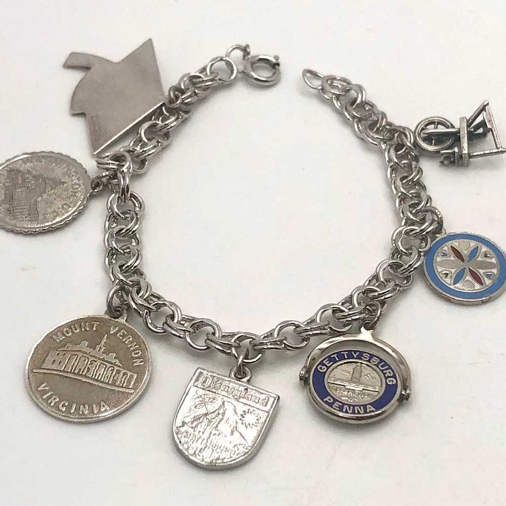 Vintage Sterling Silver Multi Charm Bracelet - image 2