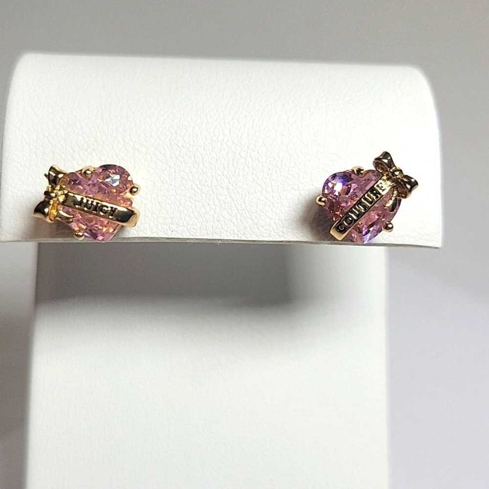 Y2k Vintage Juicy Couture Pink Rhinestone Heart G… - image 1