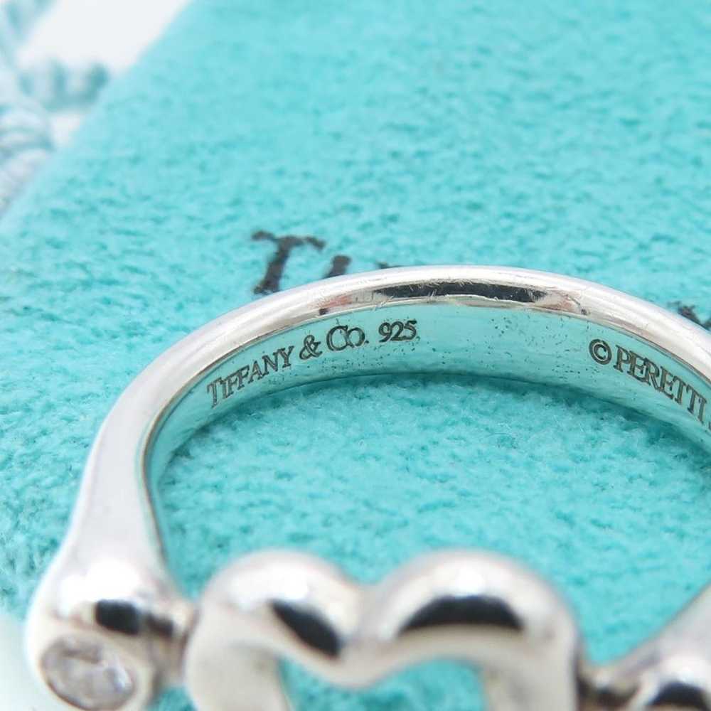 Tiffany 2P Diamond Open Heart Ring Size 6 HA616 - image 5