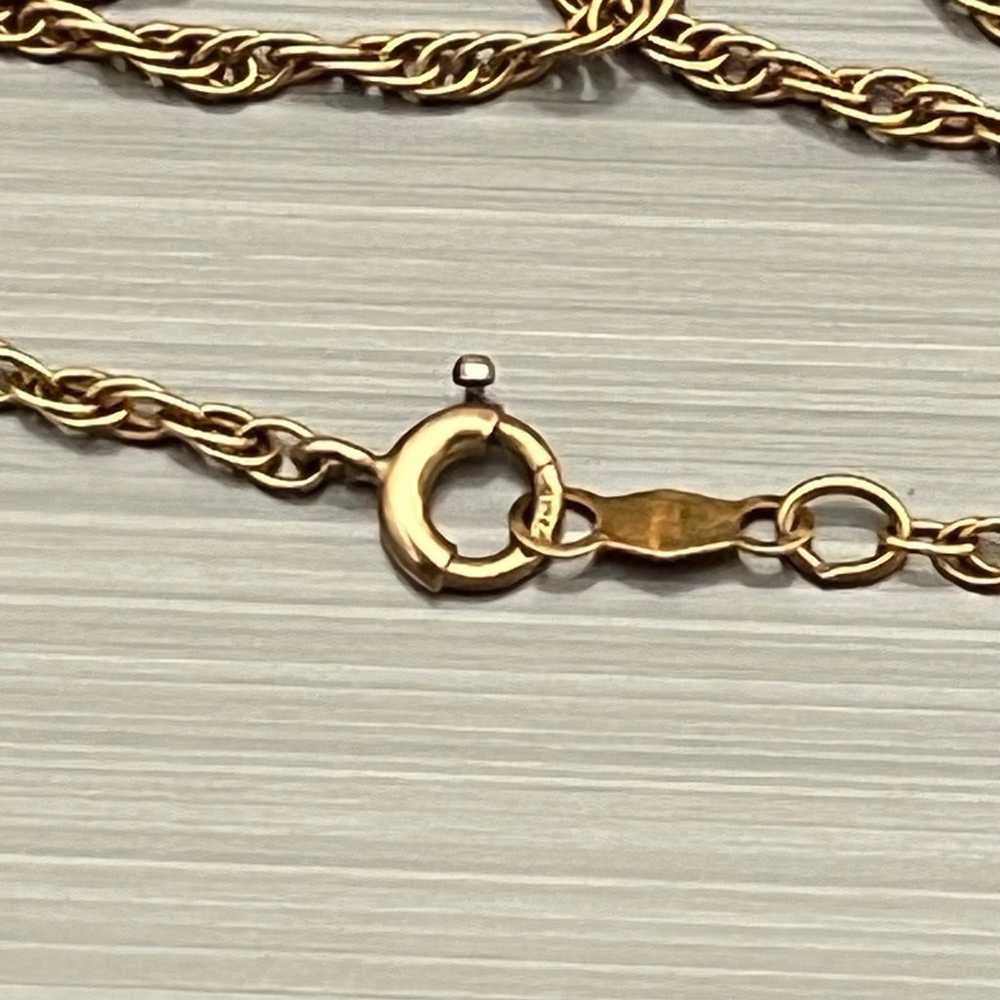 Vintage 14k Yellow Gold Signed Crest Necklace - image 7