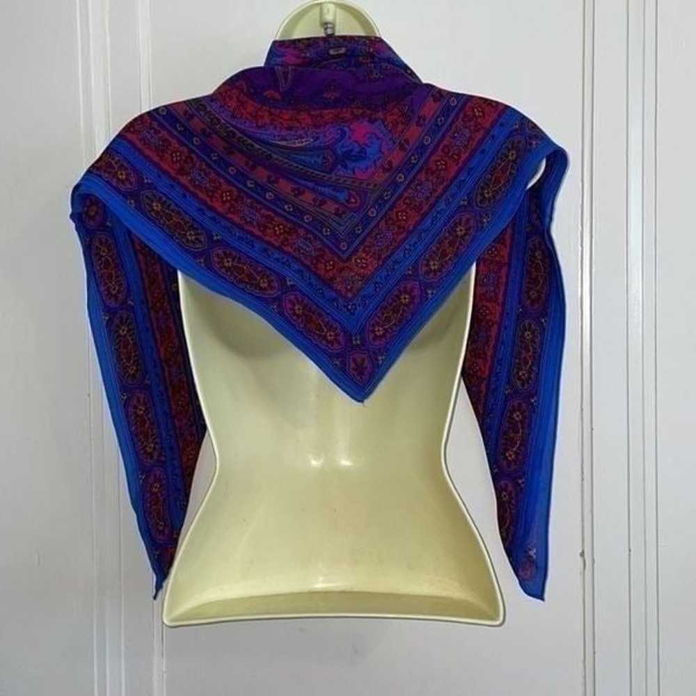 Vtg 70s Liz Claiborne purple, blue, red & pink pa… - image 8