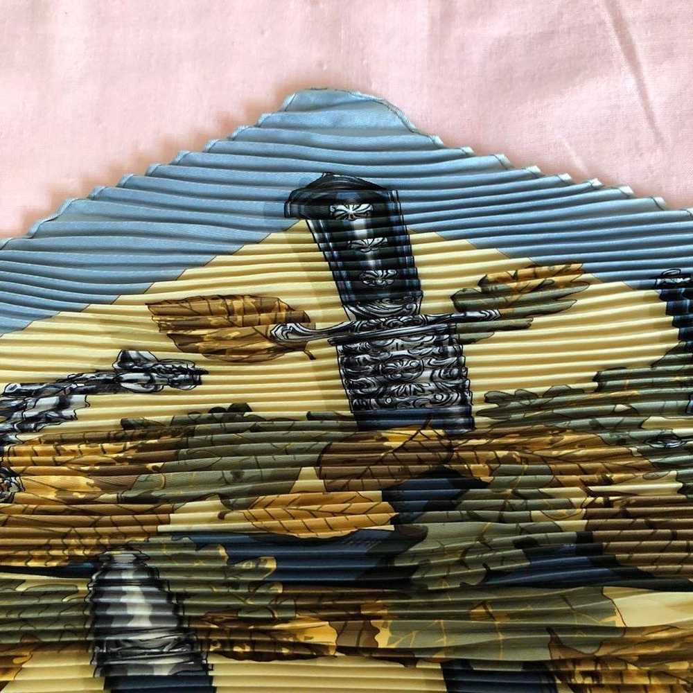 HERMES 100% Silk Pleated Scarf Vintage - image 6