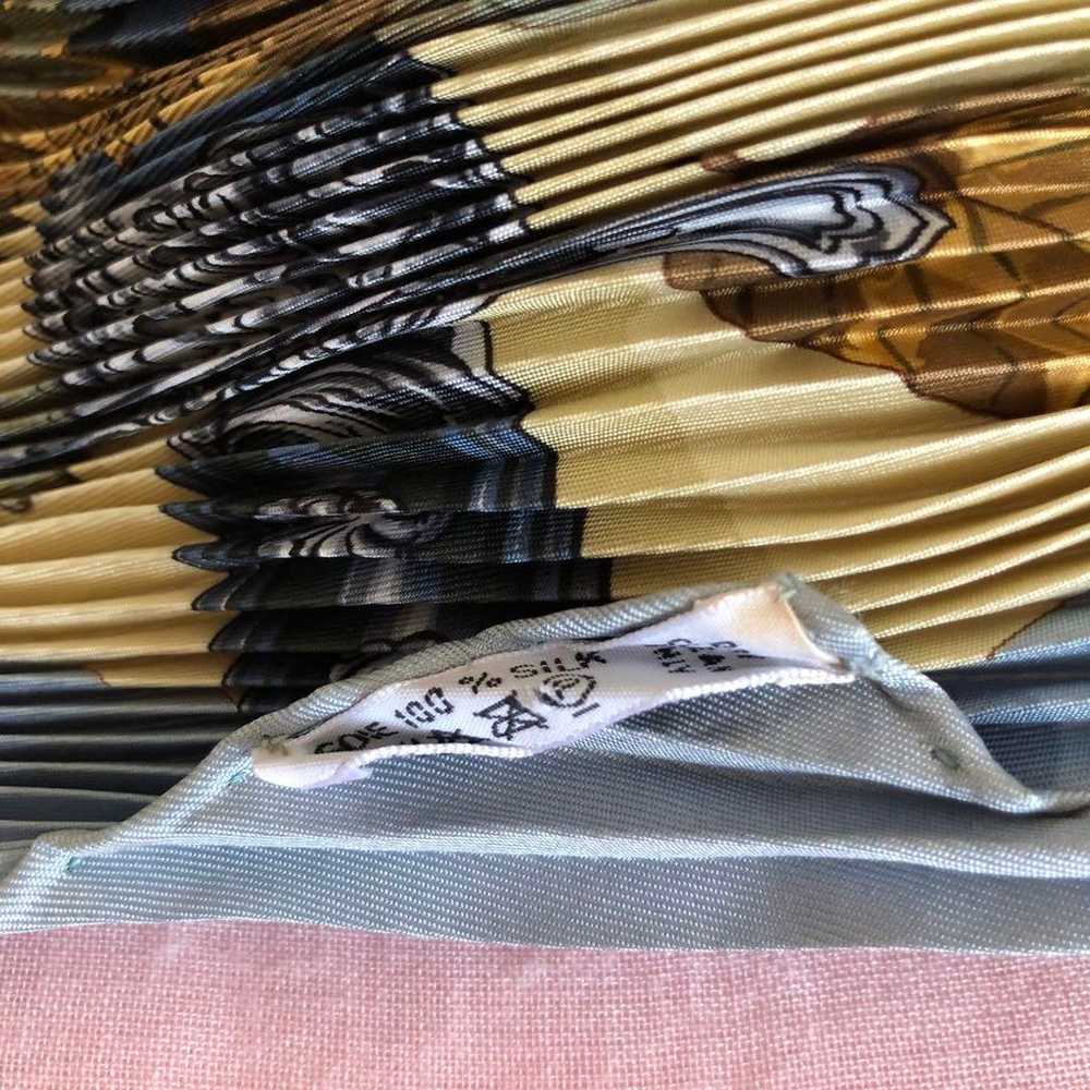 HERMES 100% Silk Pleated Scarf Vintage - image 9