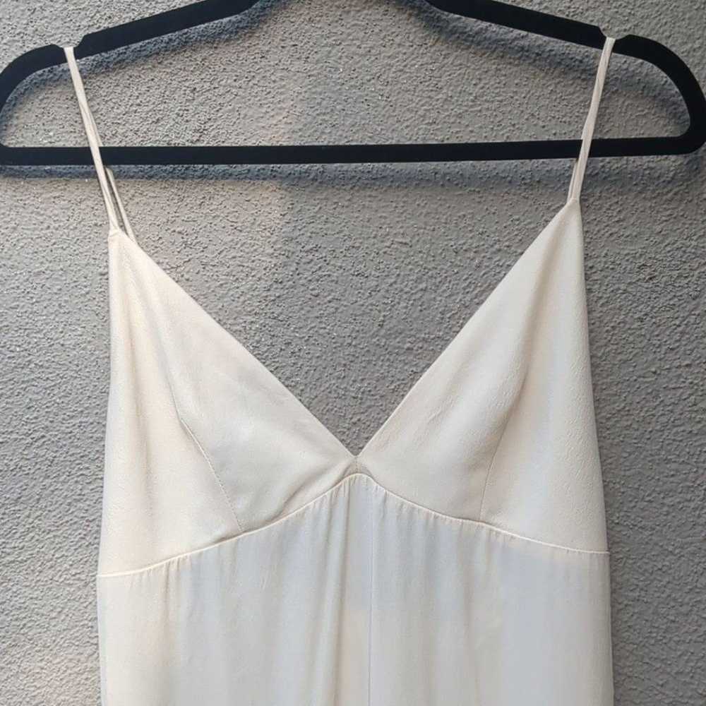 Vintage Backless Slip Dress Small Cream Satin Fai… - image 3