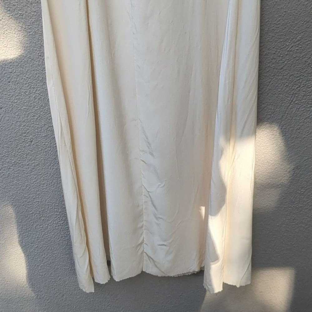 Vintage Backless Slip Dress Small Cream Satin Fai… - image 7