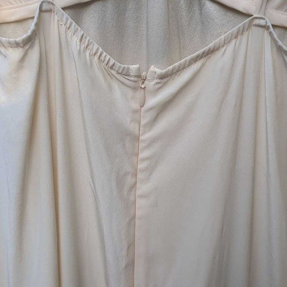 Vintage Backless Slip Dress Small Cream Satin Fai… - image 8