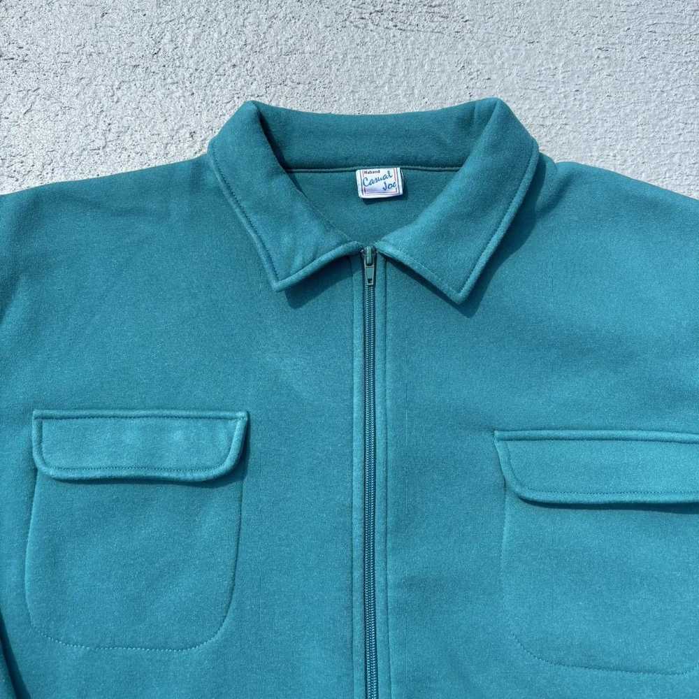 America × Rare × Vintage Vintage 90s Teal Zip Up … - image 3