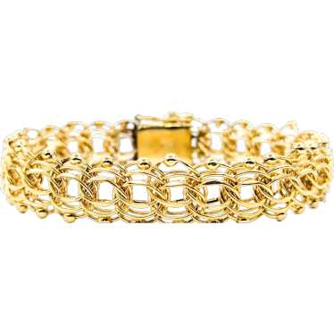 Ornate Woven Flex Link Bracelet in Yellow Gold - image 1