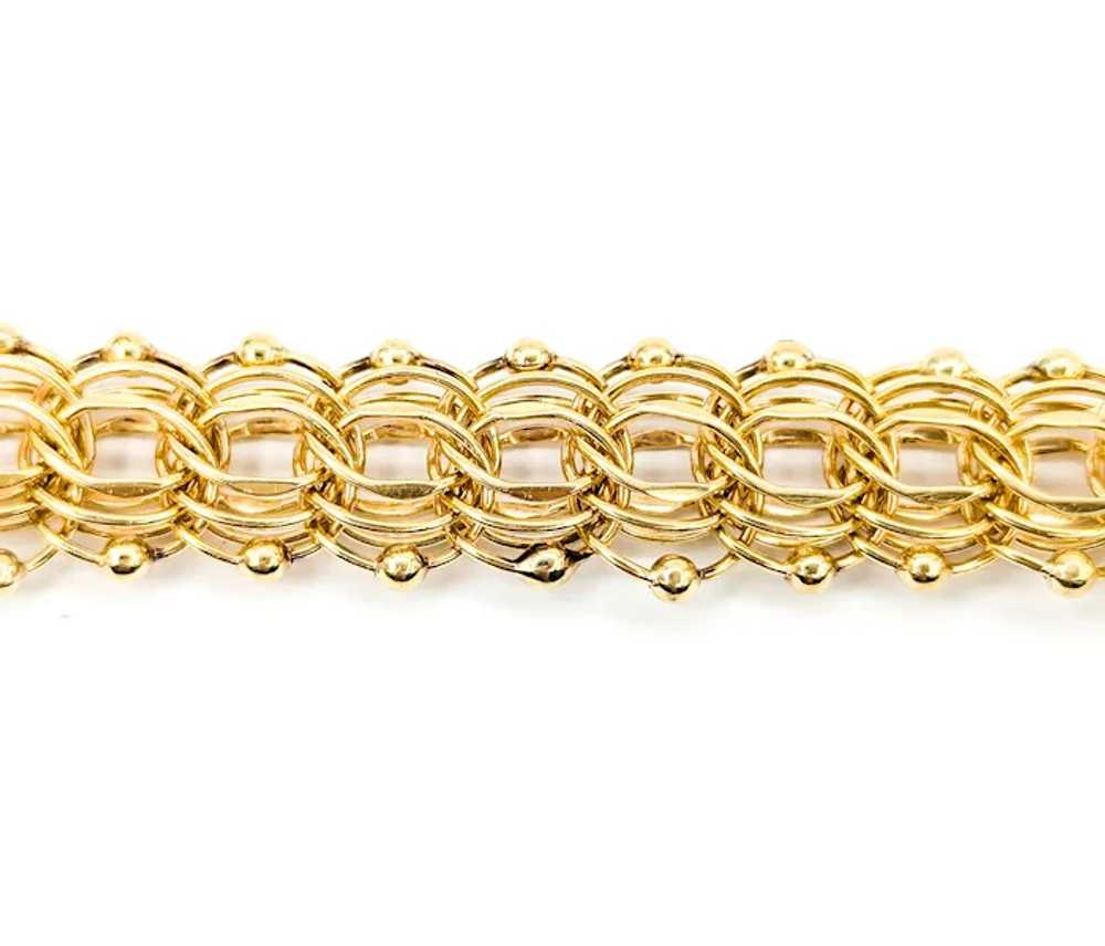 Ornate Woven Flex Link Bracelet in Yellow Gold - image 3