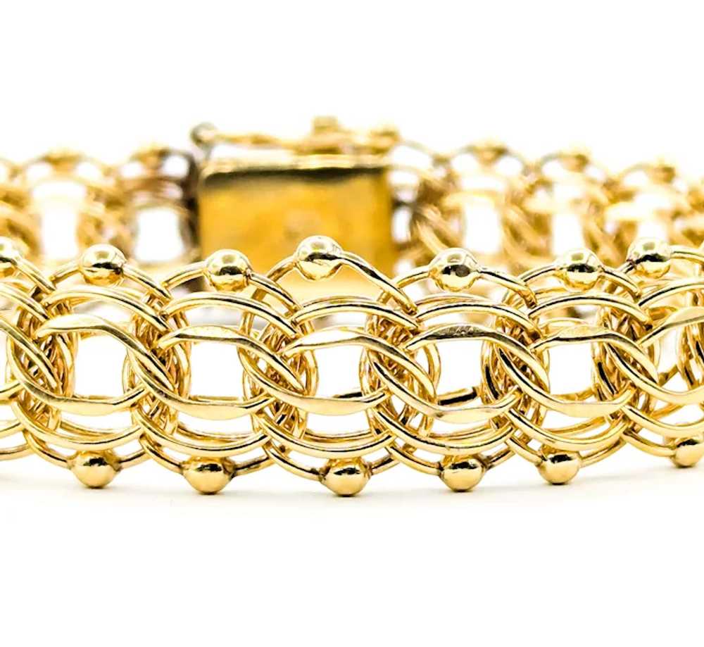 Ornate Woven Flex Link Bracelet in Yellow Gold - image 4