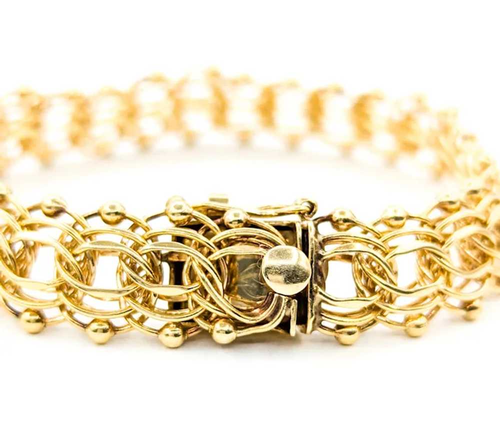 Ornate Woven Flex Link Bracelet in Yellow Gold - image 5