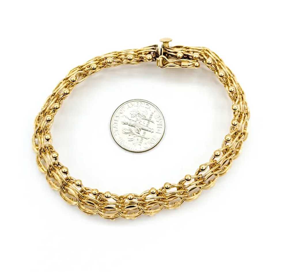 Ornate Woven Flex Link Bracelet in Yellow Gold - image 7