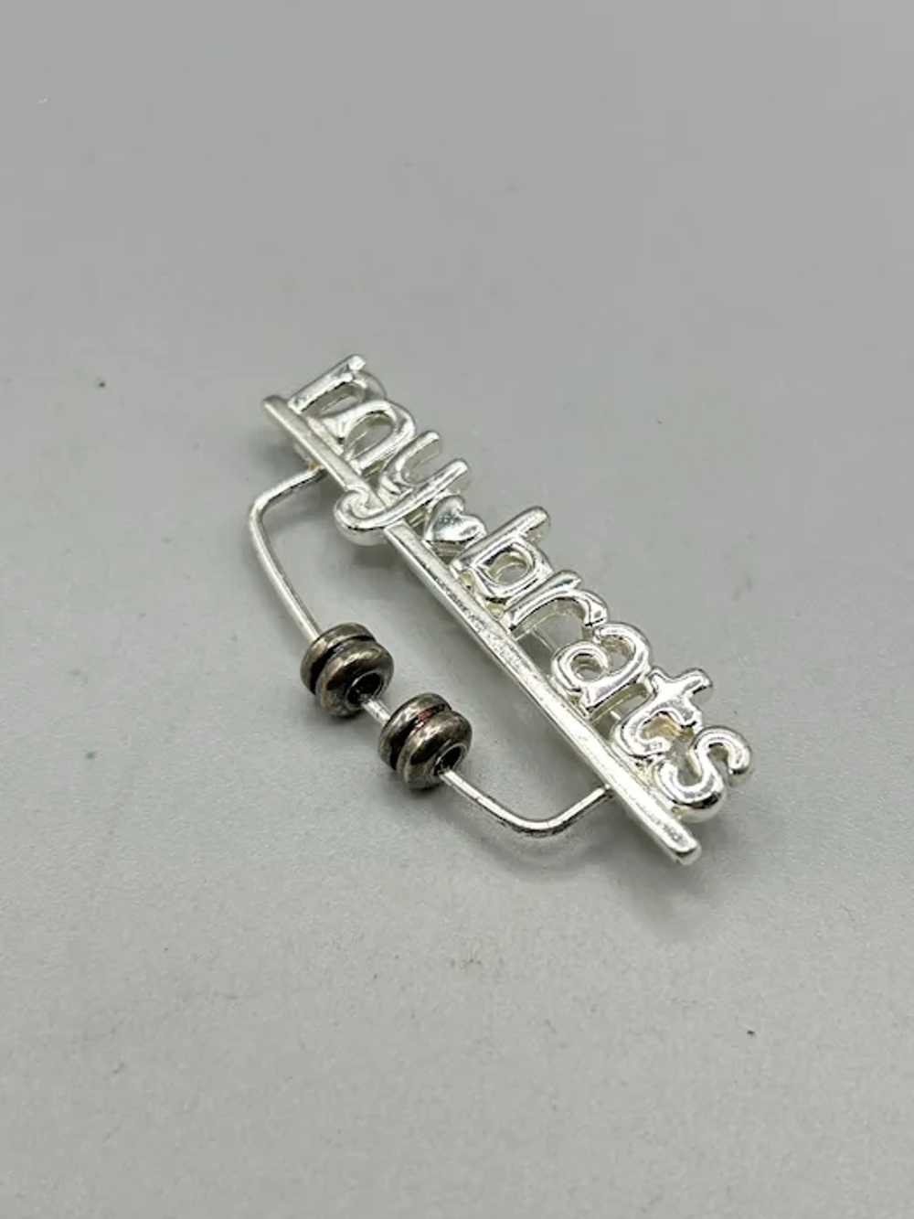 Vintage Brats Silver Tone K.I.S. Pin Brooch Charm… - image 3