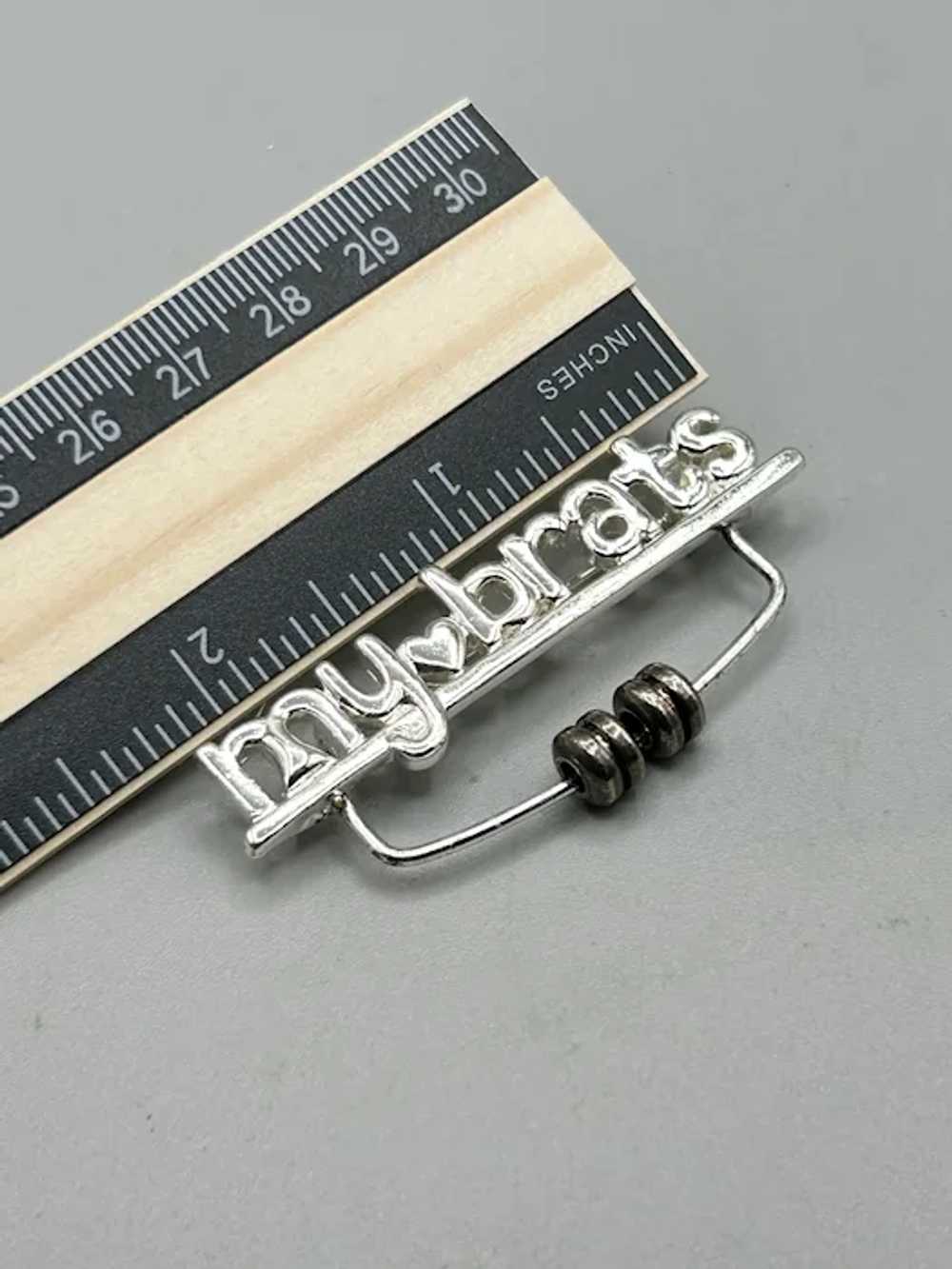 Vintage Brats Silver Tone K.I.S. Pin Brooch Charm… - image 6