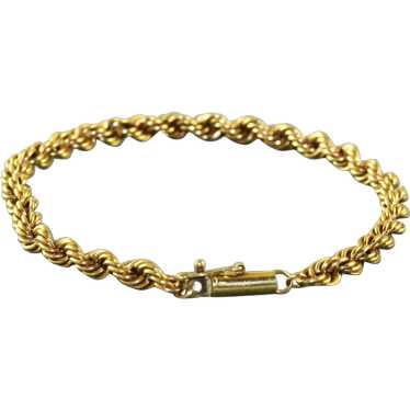 Estate 14K Solid Twister Rope Bracelet