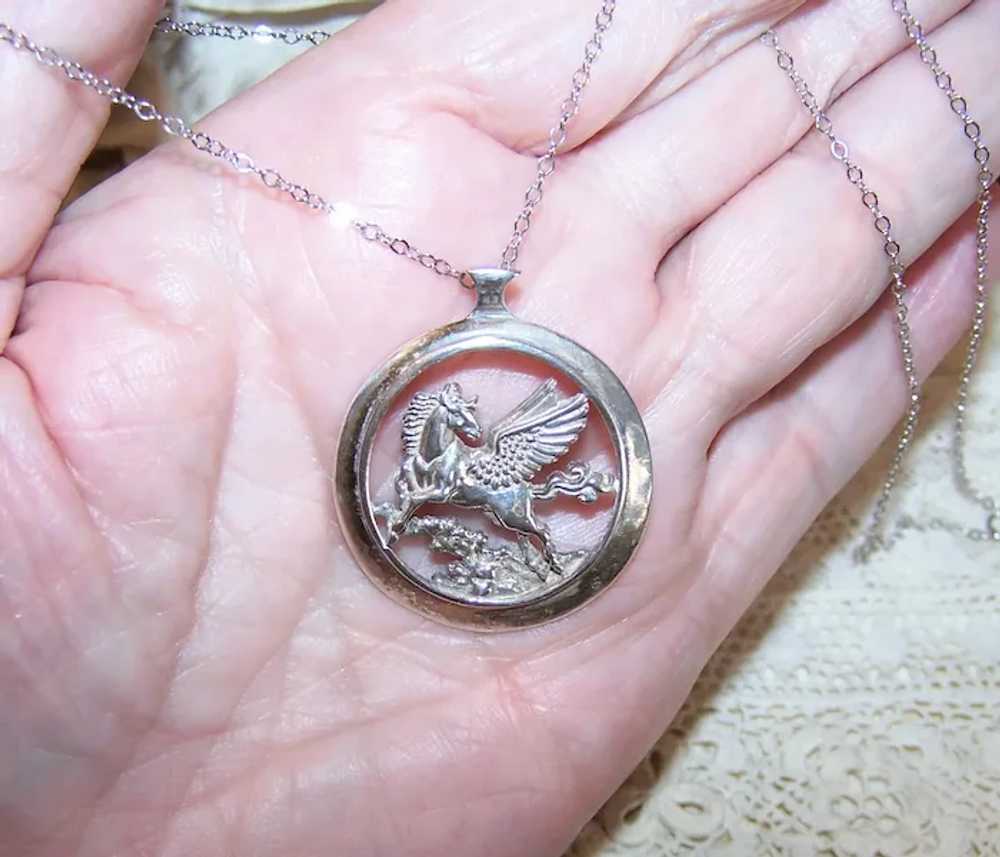 Sterling Silver Pendant - Winged Unicorn - image 2