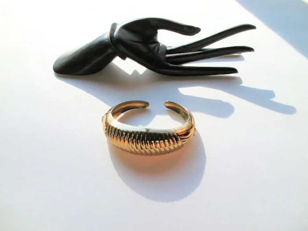 Vintage Coro Double Hinged Gold Tone Bracelet - image 3