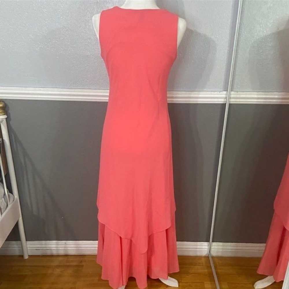 y2k coral pink beaded iridescent maxi dress prom … - image 6