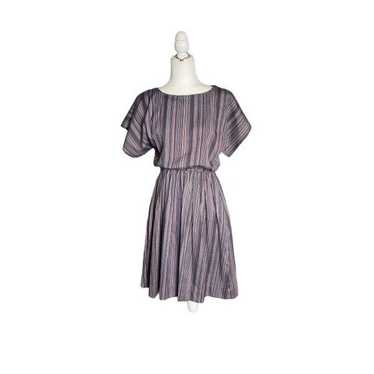 60s 70s vintage striped young Edwardian flared al… - image 1