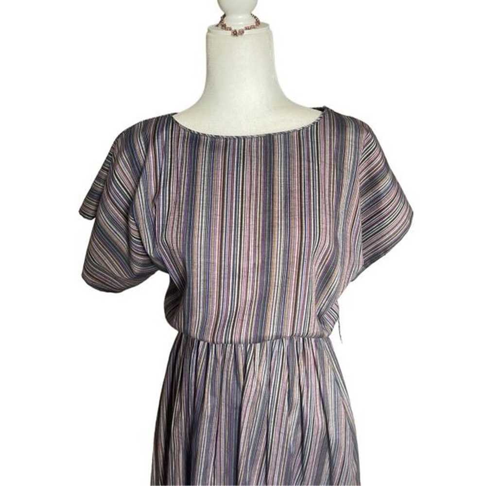 60s 70s vintage striped young Edwardian flared al… - image 3