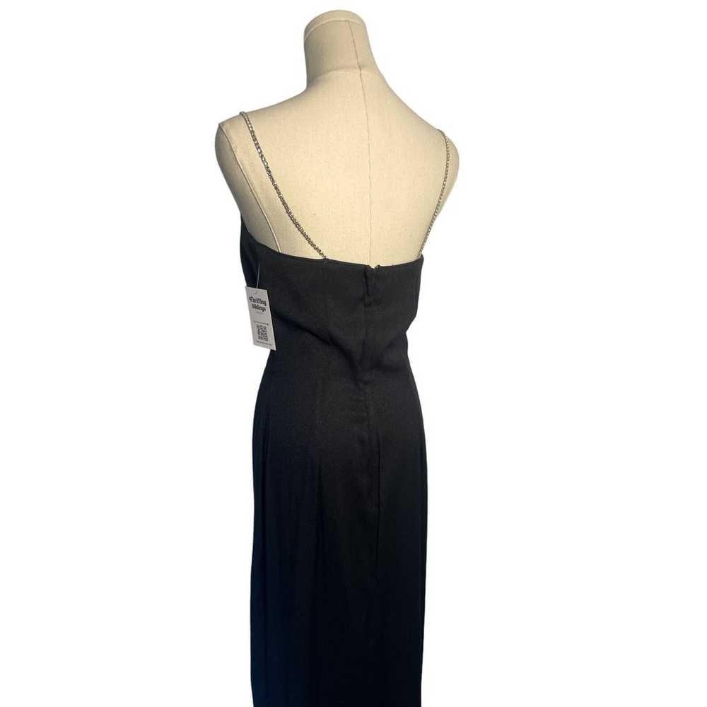 vintage 90s formal black side slit dress rhinesto… - image 5