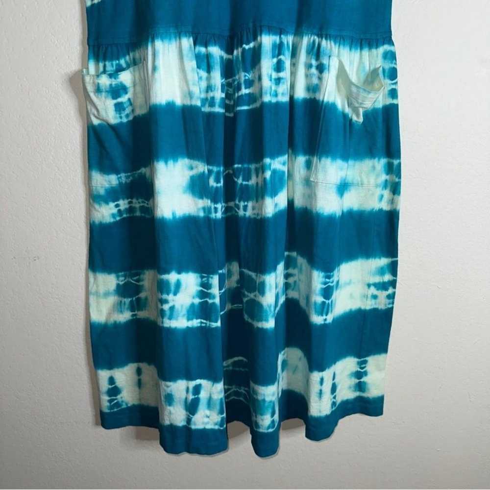 VINTAGE Blue Cactus teal blue and white tie dye t… - image 3