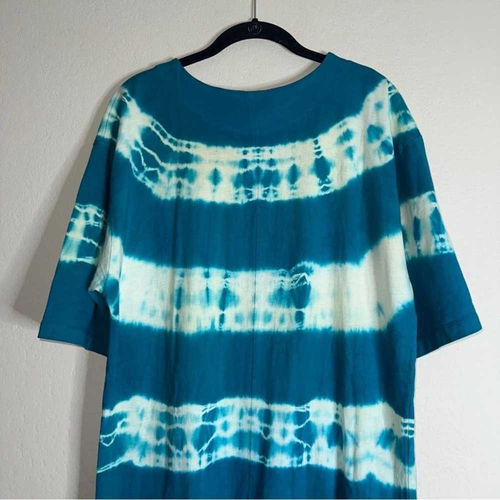 VINTAGE Blue Cactus teal blue and white tie dye t… - image 9