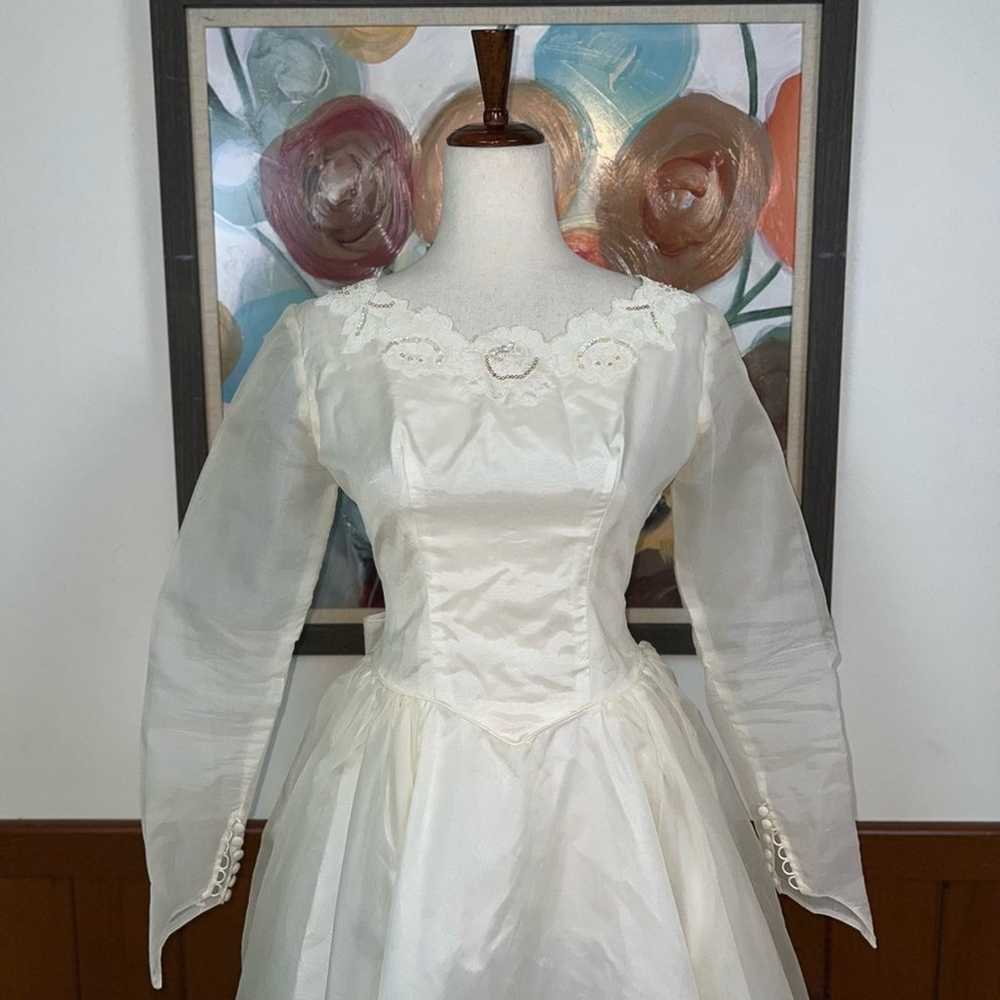 Beautiful Preserved Vintage 1950s/60s Organza Wed… - image 4