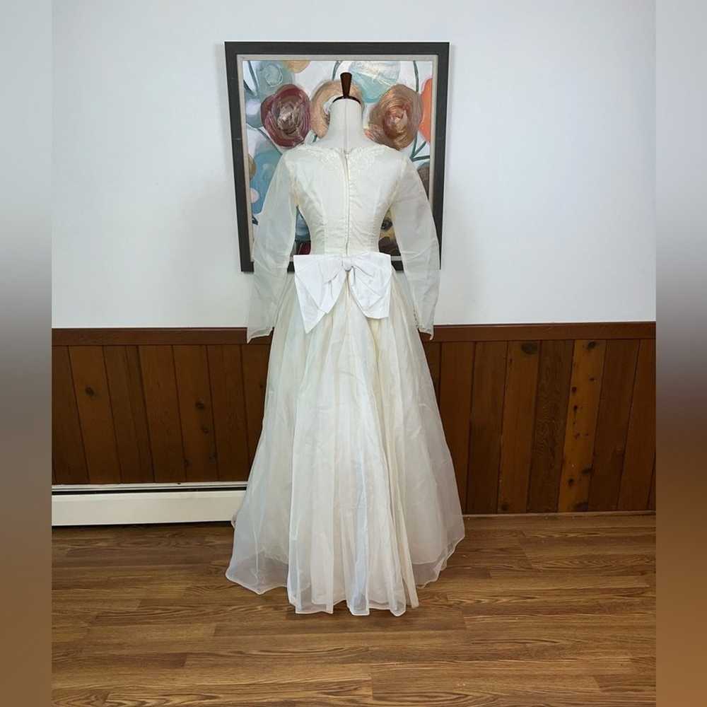 Beautiful Preserved Vintage 1950s/60s Organza Wed… - image 8