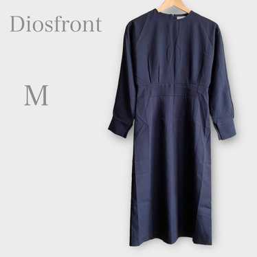 Diosfront Crew Neck Long One-piece Dress, Navy, s… - image 1